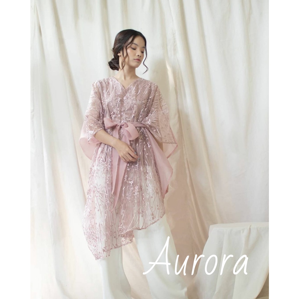 Aurora Cape Bên Ngoài Organza || Váy Hijab Bên Trong