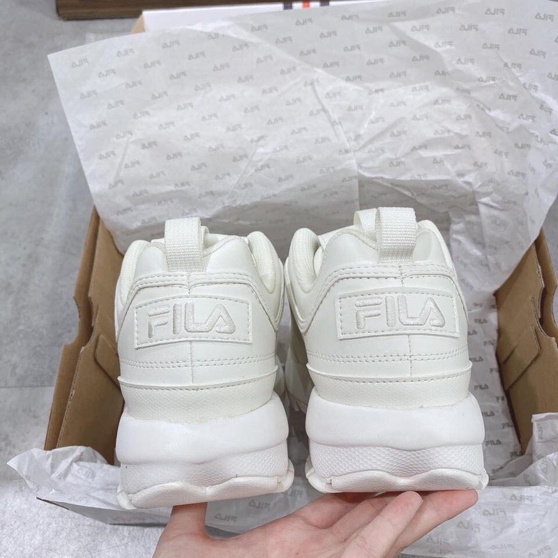 Giày FILA Disruptor 2 Logo Nam nữ Màu Trắng, Hàng Chính Hãng, Full Box, Tem, Tag...