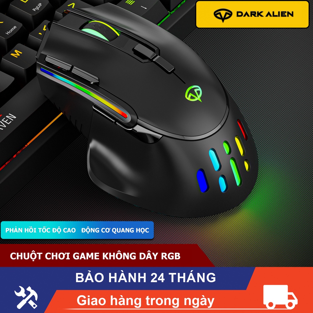 Chuột chơi game Bluetooth có sạc không dây đầy màu sắc RGB - Không cần thay pin