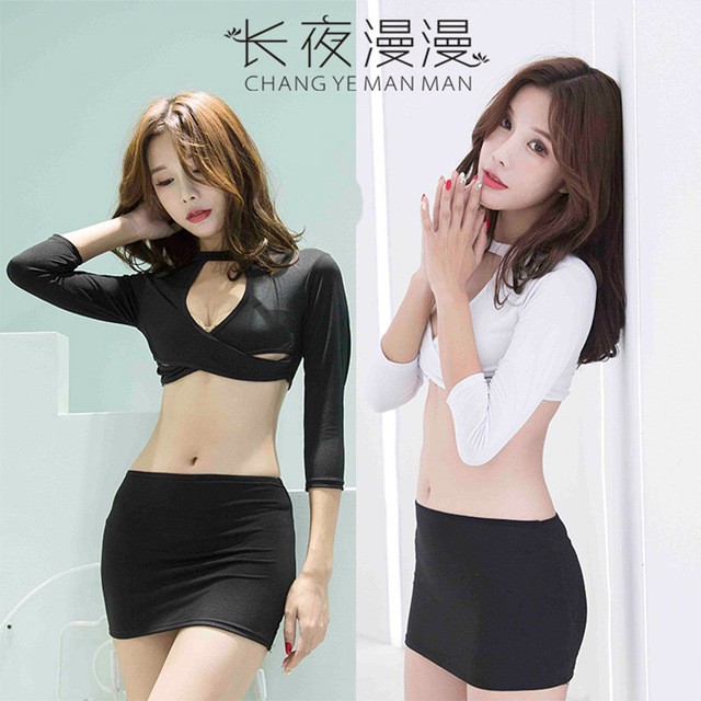 Cosplay cô thư ký xinh đẹp 2 màu (đen~trắng) free size từ (42kg~58kg)-cosplay thư ký