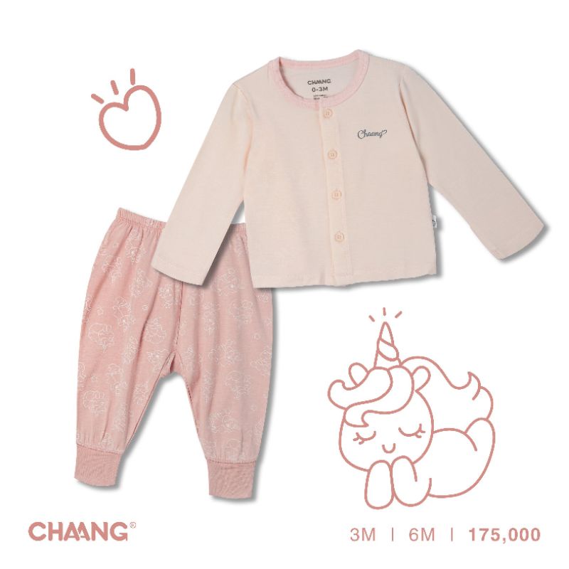 [CHAANG 2021- DINO&amp;PONY] Bộ dài cúc giữa sơ sinh