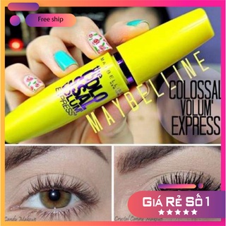 Mascara làm dày mi maybeline vàng(tặng 1 cây sơn kem)