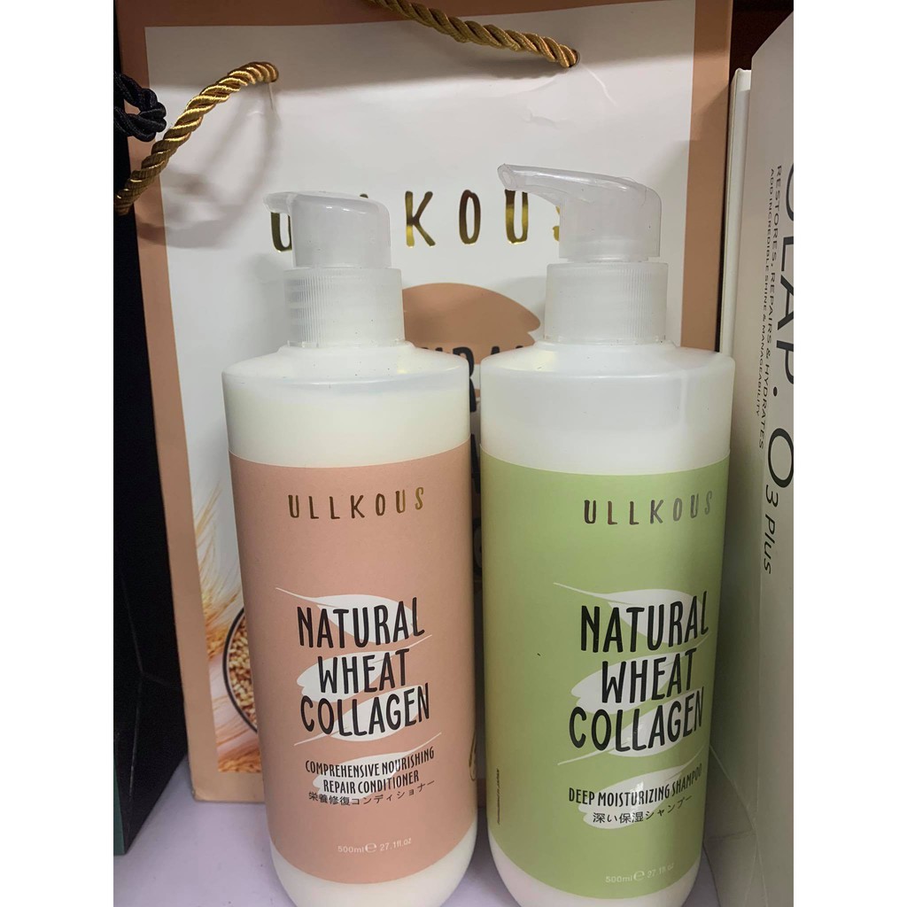 [GIÁ HỦY DIỆT] Cặp dầu gội xả ULLKOUS Natural Wheat Collagen 500ML x2 | BigBuy360 - bigbuy360.vn