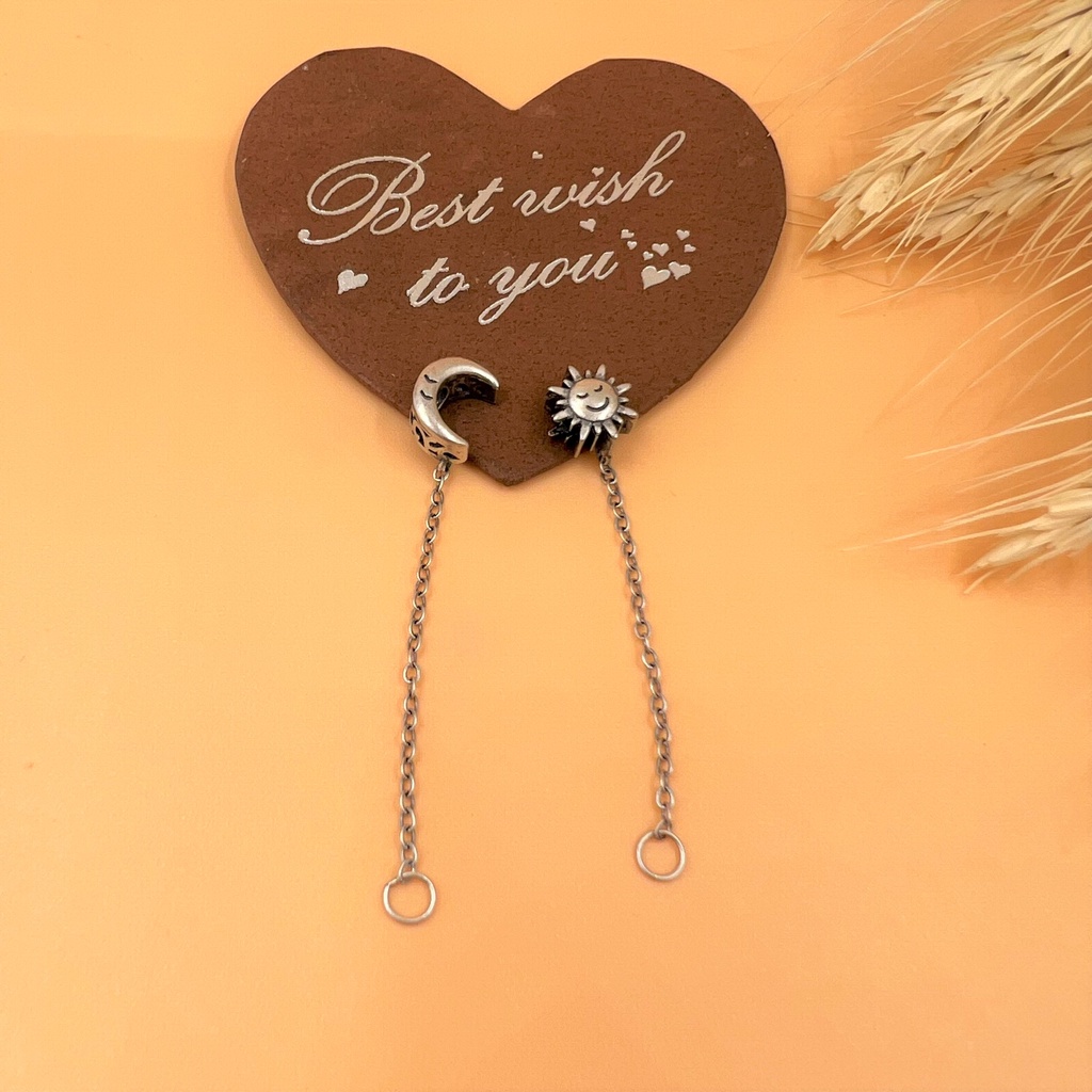 Dây chờ bạc 925 nối charm hình mặt trăng mặt trời - Charm Bạc 925 - Mã CA795 CA796 CB411 CB412