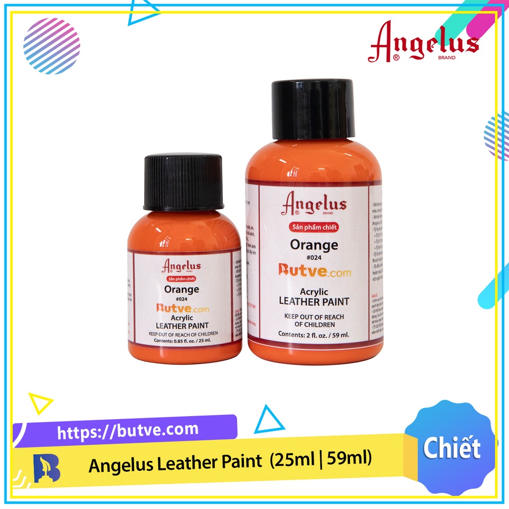 Màu acrylic vẽ da chuyên dụng Angelus Leather Paint - Orange (25ml | 59ml)