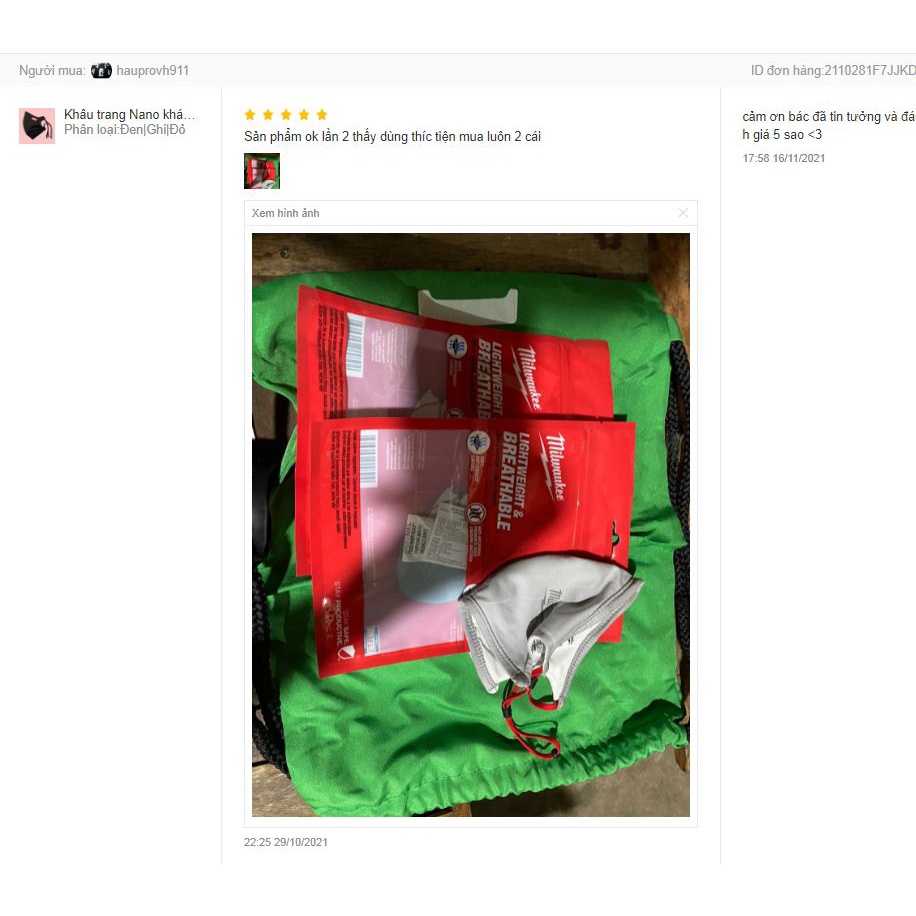 Khẩu trang Nano kháng khuẩn 2-3 lớp Milwaukee ( hàng chính hãng ) | BigBuy360 - bigbuy360.vn