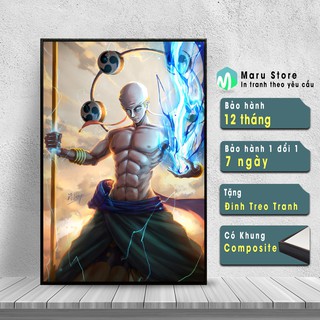 Tranh Treo Tường Trang Trí Enel Phim One Piece, Chất Liệu Canvas, Có Khung Composite