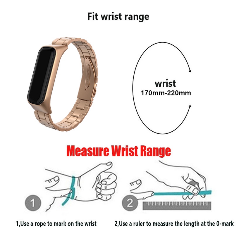 Dây Đeo Tay Ba Hạt Bằng Thép Không Gỉ Màu Đen / Bạc Cho Samsung Galaxy Fit 2 2 R220