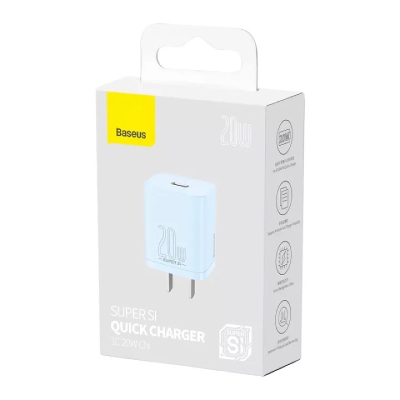 Bộ sạc nhanh, nhỏ gọn Baseus Super Si Quick Charger 20W dùng cho IP (Type C, 20W/18W, PD/ QC3.0 Quick charger)