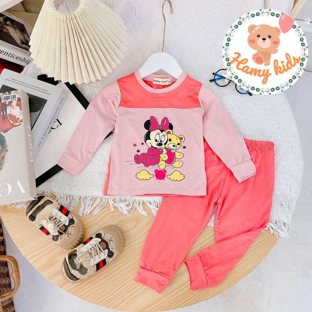 Bộ Minky Mom Chính Hãng Dài Tay Bé Trai Bé Gái Thun Lạnh Ráp Ngực Áo Độc Đáo Thu Đông Bé Từ 0-5 Tuổi Dưới 20kg-Hamykids