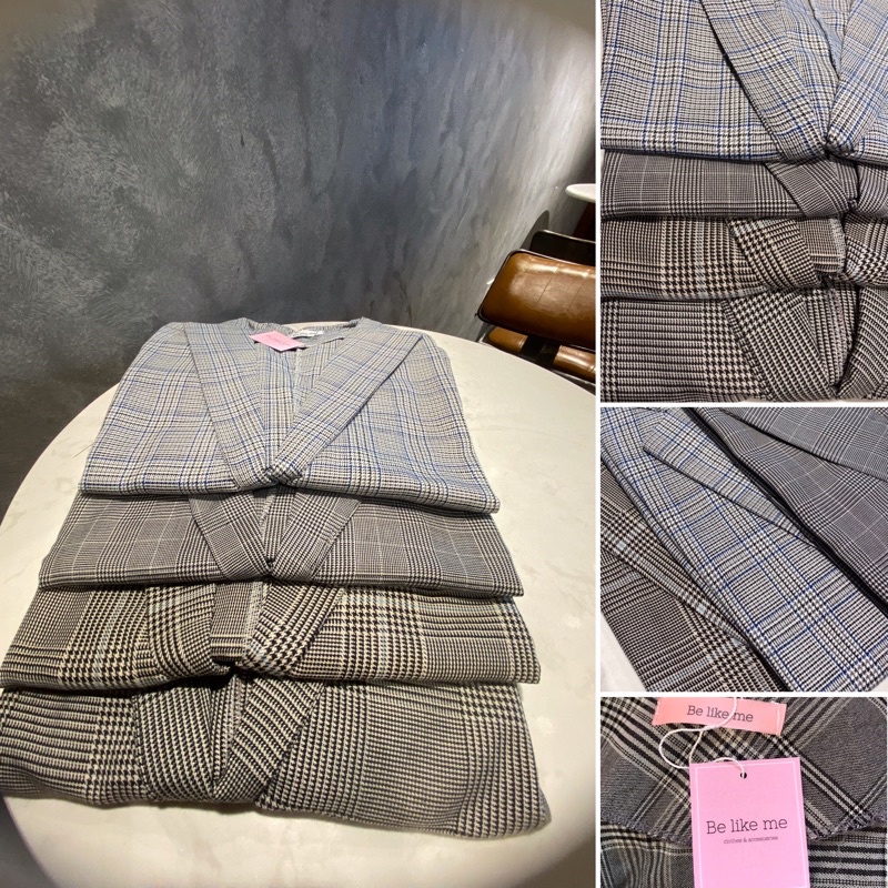 Áo blazer sọc caro Ulzzang