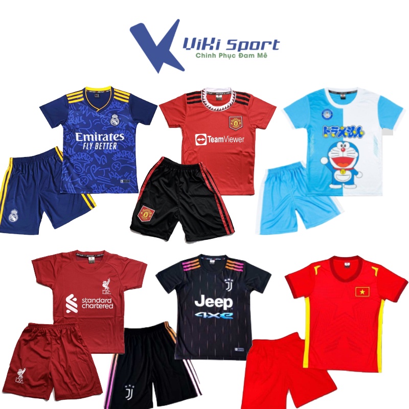 Bộ đồ đá bóng cho bé độ tuổi từ 1 đến 14 tuổi JP01- ViKi Sport