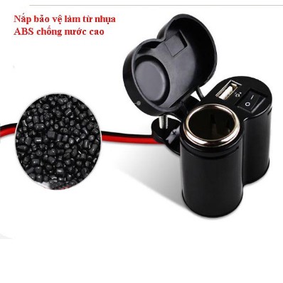 Bộ chế sạc điện thoại trên xe máy V6