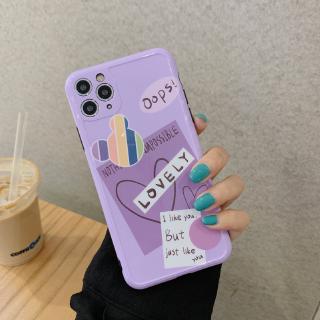 Ốp Điện Thoại In Hoạt Hình Màu Tím Dễ Thương Cho 11 Pro Max Apple X / Xs / Xr / Se Iphone 7 P 8 Plus