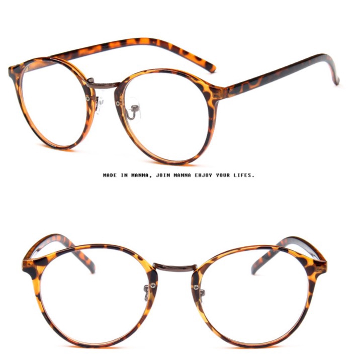 ▲Thanh toán tại chỗ▼Ready Stock Fashion Round Eyeglasses Retro Frame With Clear Lens