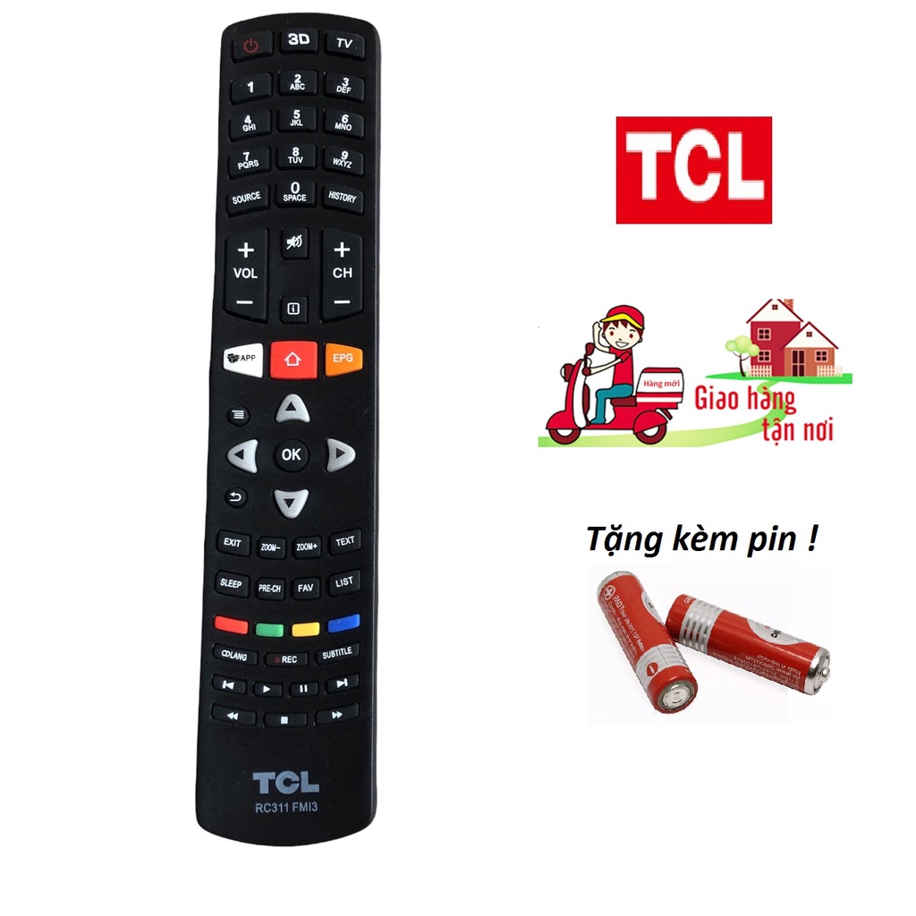 Điều khiển tivi TCL RC311 FM13 smart internet loại to dài .Bảo hành 6 tháng