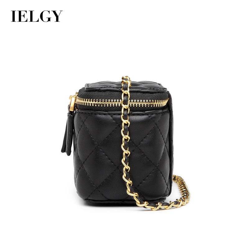 IELGY Túi xách màu trơn phối dây xích sang trọng cho nữ