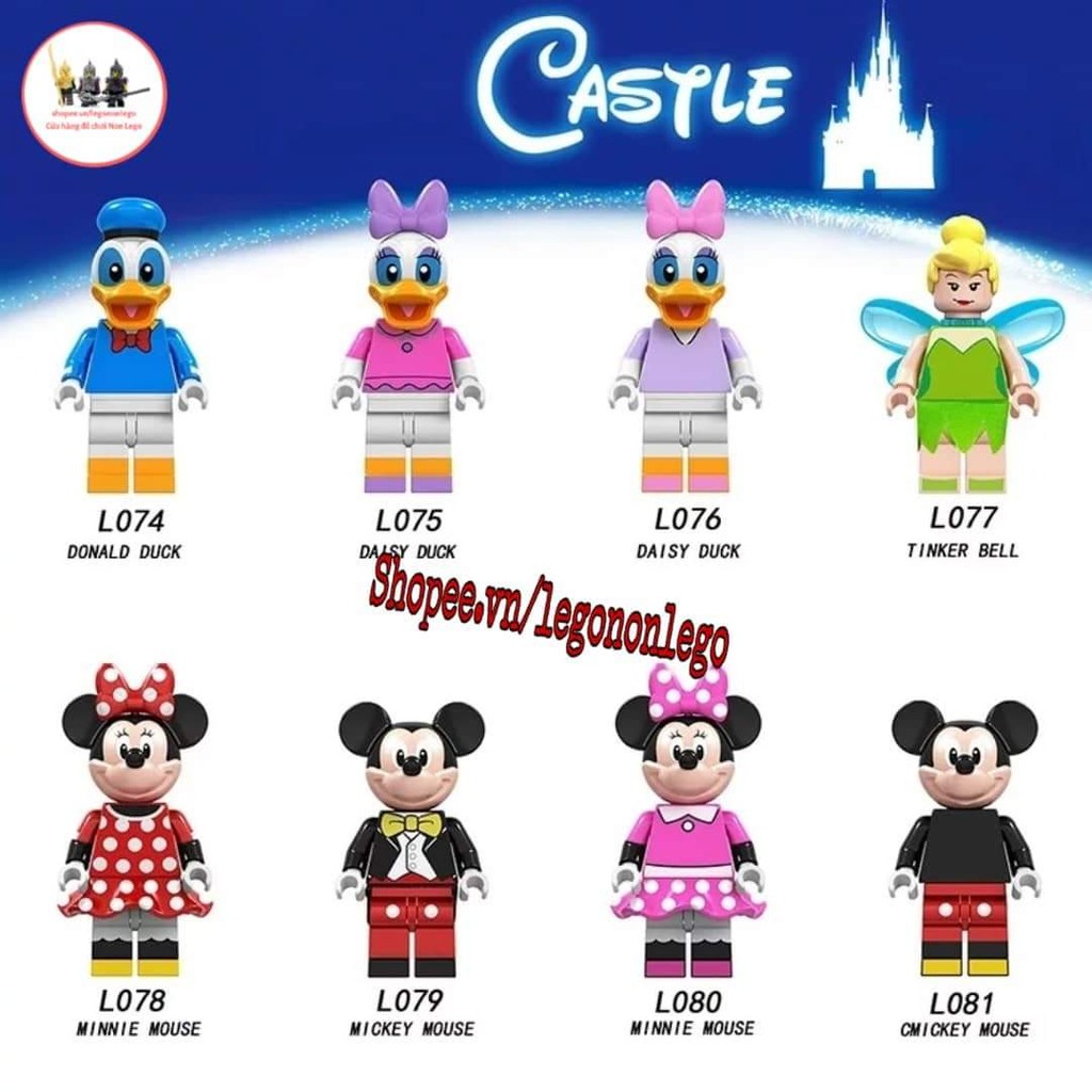 Minifigure các nhân vật disney mickey donald ... LELE