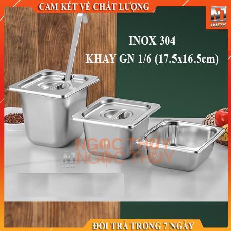 Khay đựng Topping GN 1/6 inox 304 cao cấp