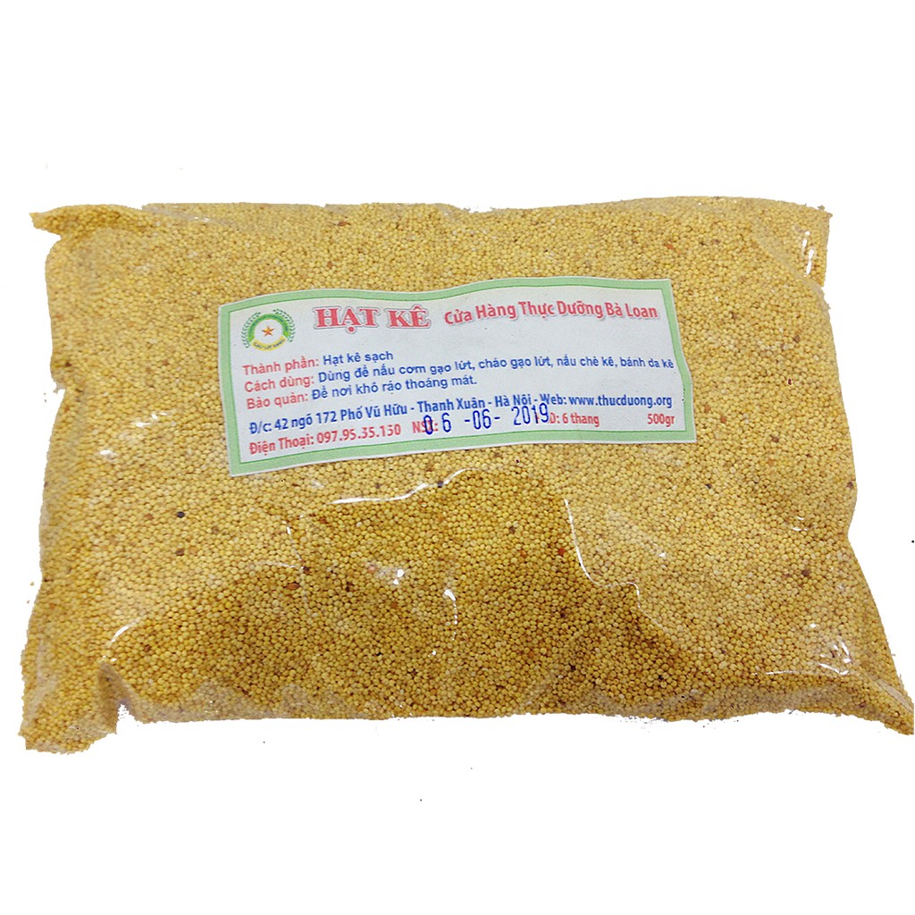 Hạt kê thực dưỡng sạch vỏ Túi 500g Thực dưỡng bà loan đã sát sạch vỏ