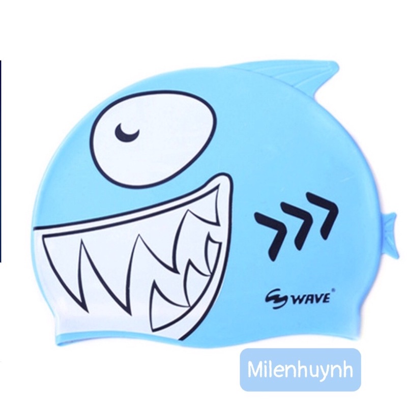 Mũ bơi sillicon con cá có vây và đuôi ngộ nghĩnh cho bé