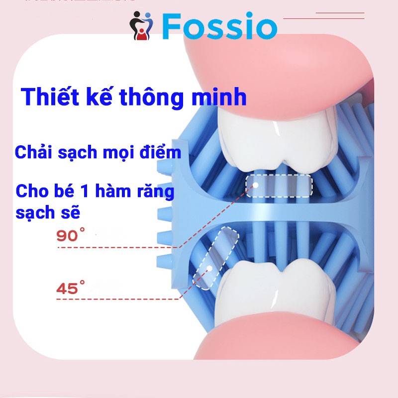 Bàn chải điện đánh răng cho bé FOSSIO E300 Combo giúp bé chải sạch răng miệng tốt nhất