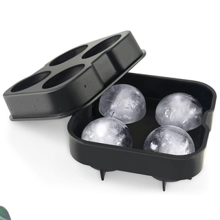 Whiskey Cocktail Ice Cube Maker Mold 4 Large Sphere Mold Silicone