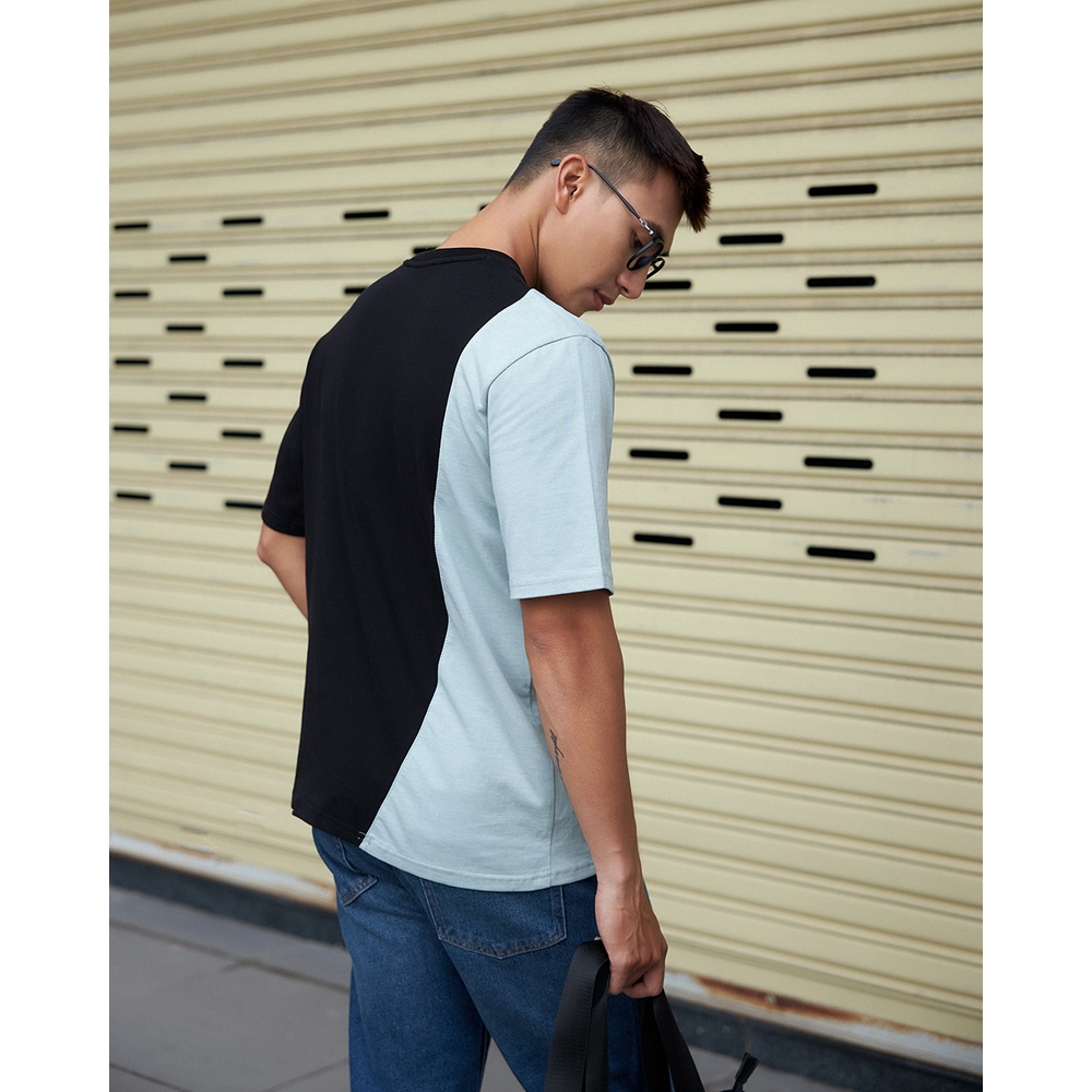 Áo thun nam cổ tròn BEN &amp; TOD R1210BB119 vải cotton, ghép màu, thoáng mát, cao cấp, thanh lịch, trẻ trung