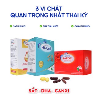 Combo 3 hộp: sắt canxi dha avisure 160 viên dành cho bà bầu