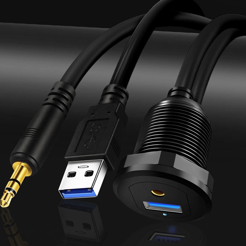 MAYSHOW Dây Cáp Nối Dài Bằng Hợp Kim Nhôm Cổng 3.5mm Cho Đèn LED Xe Hơi