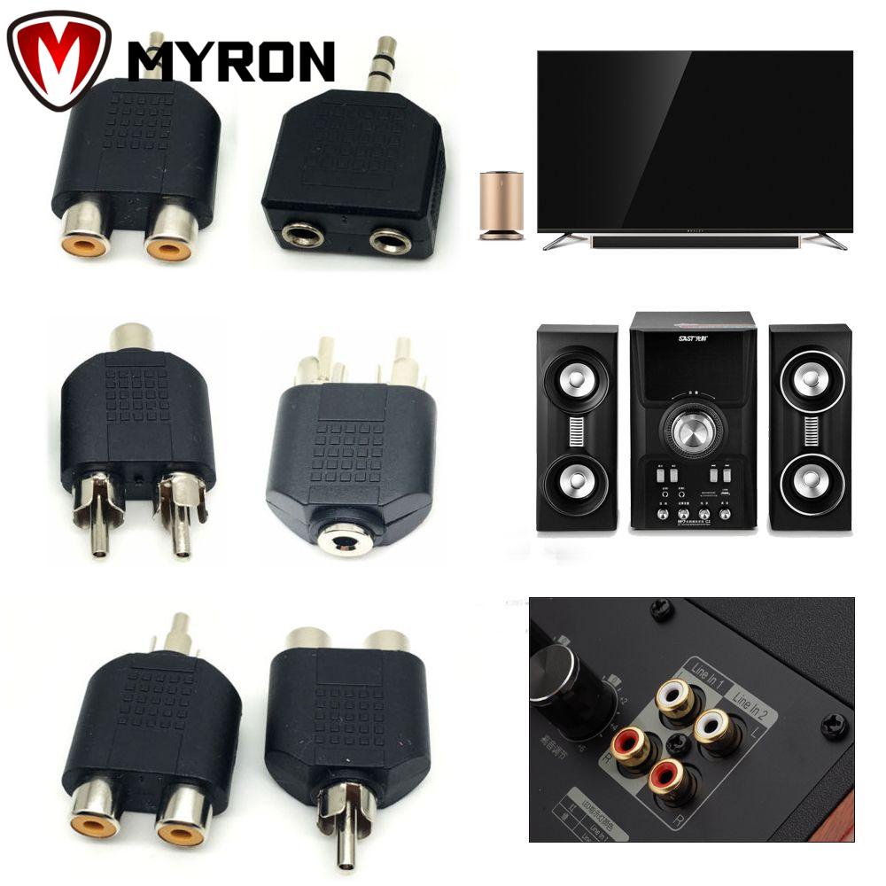 Set 2 đầu chuyển đổi âm thanh jack cắm 3.5mm sang 2 cổng cắm RCA tiện dụng cho TV