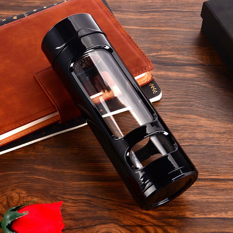 Bình Thủy Tinh 500ml Bọc Nhựa Cao Cấp Q058 _ Bao Bọc Chắc Chắn