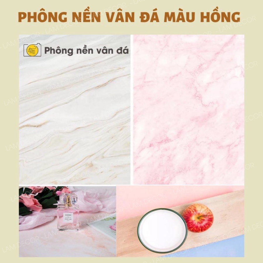 Nền 2 mặt in 3D giả đá loang màu hồng