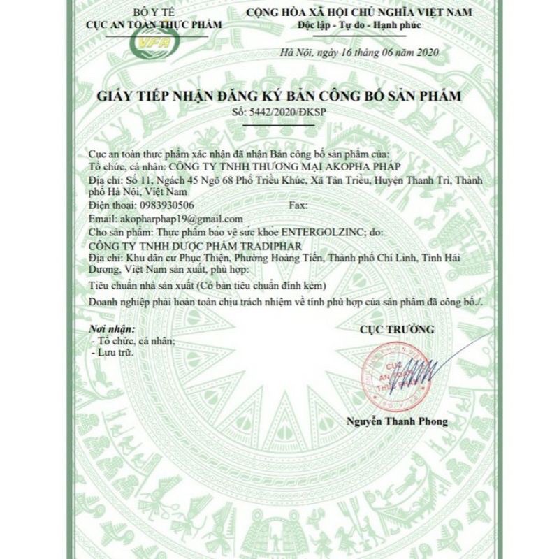 Men vi sinh Entergolzinc cải thiện hệ vi sinh đường ruột hôp 20 ống