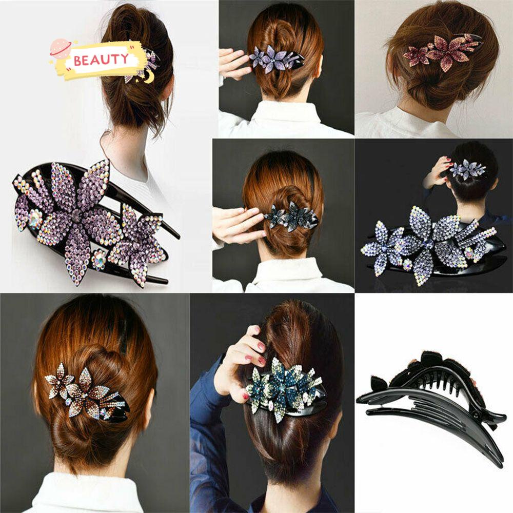 ❈Phụ Kiện Làm Đẹp Chuyên Dụng Chất Lượng❈ Kẹp Tóc Càng Cua Hình Hoa Đôi Siêu Bền|Kẹp Tóc Đuôi Bồ Câu Nhiều Màu