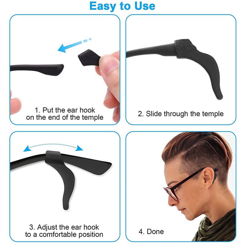 Set 12 Cặp Kẹp Giữ Mắt Kính Bằng Silicone Chống Trượt