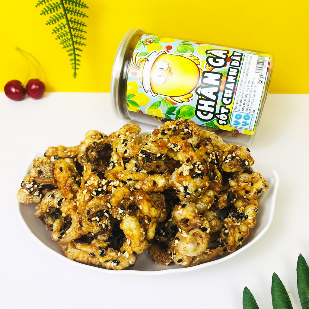 Chân gà sốt chanh dây hũ 200g đồ ăn vặt Hà My
