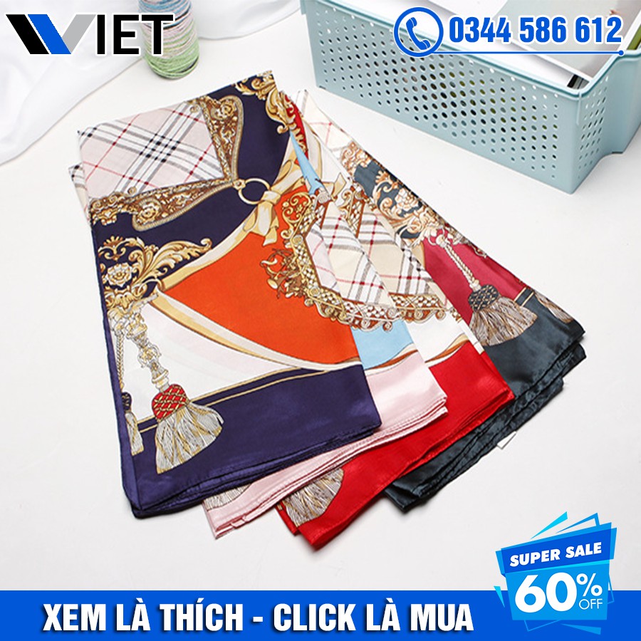 Khăn Turban Lụa Satin Vuông 90x90 cm Khổ Lớn Làm Áo Ngực Quyến Rũ - Làm Áo Choàng Sang Chảnh