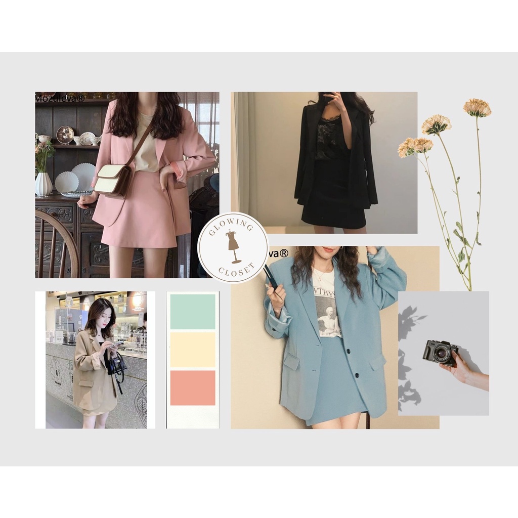Set Áo Blazer + Chân Váy Công Sở