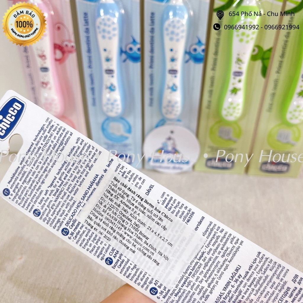 Bàn Chải Đánh Răng Chicco Siêu Mềm Cho Bé 6 Tháng đến 3 Tuổi Hình Động Vật Đáng Yêu  (Hàng Chính Hãng)