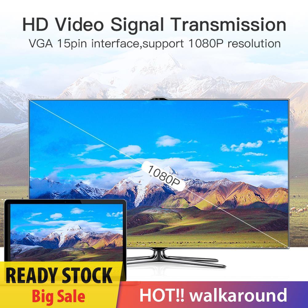 Đầu chuyển đổi cổng tương thích với HDMI sang chui VGA với dây cáp âm thanh hỗ trợ đầu ra tín hiệu 1080P