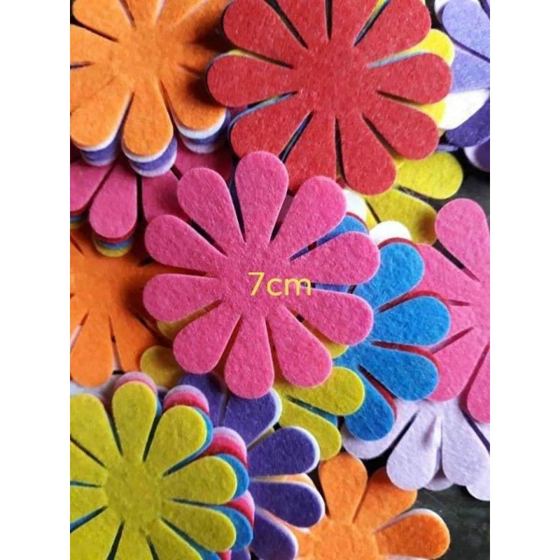 Hoa vải nỉ dập sẵn 7cm