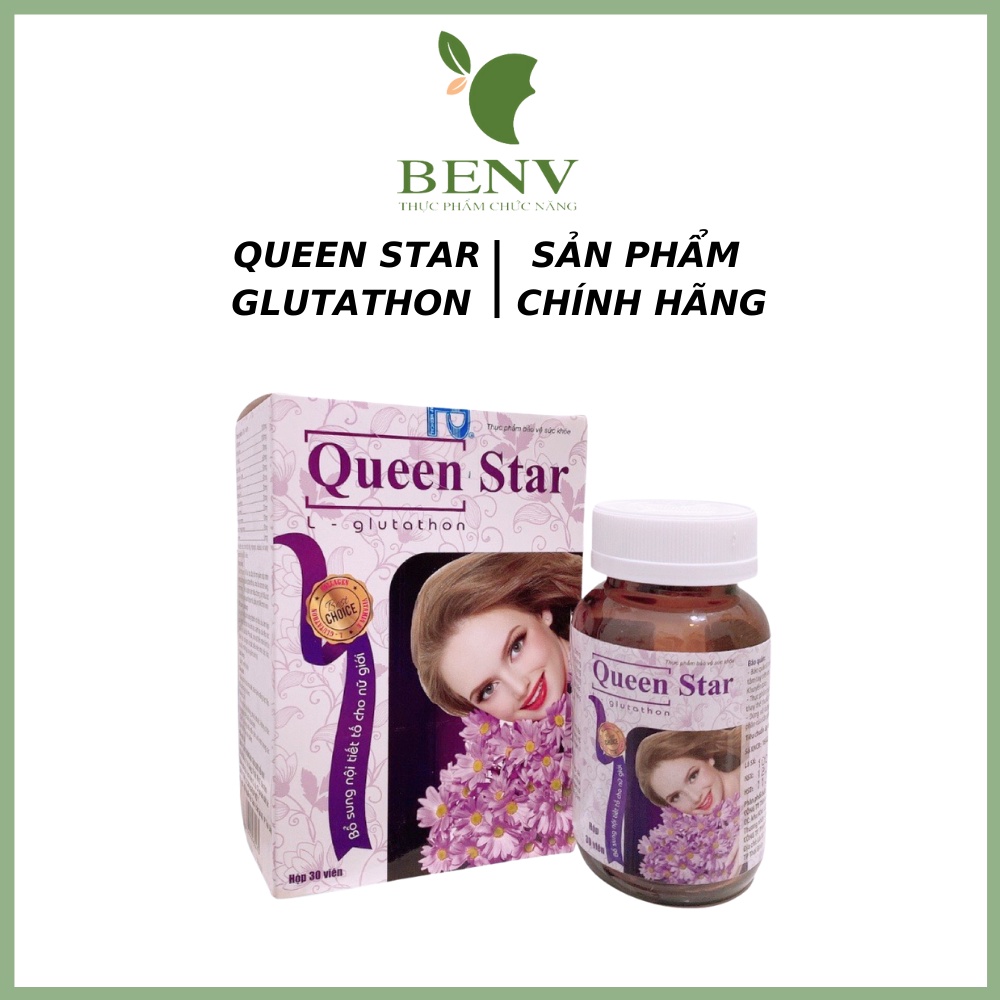 Viên uống Collagen Queen Star BenV hộp 30 viên giúp đẹp da, bổ sung nội tiết tố phụ nữ, thiếu hụt es