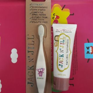 combo bàn chải và kem đánh răng jack 'n jill