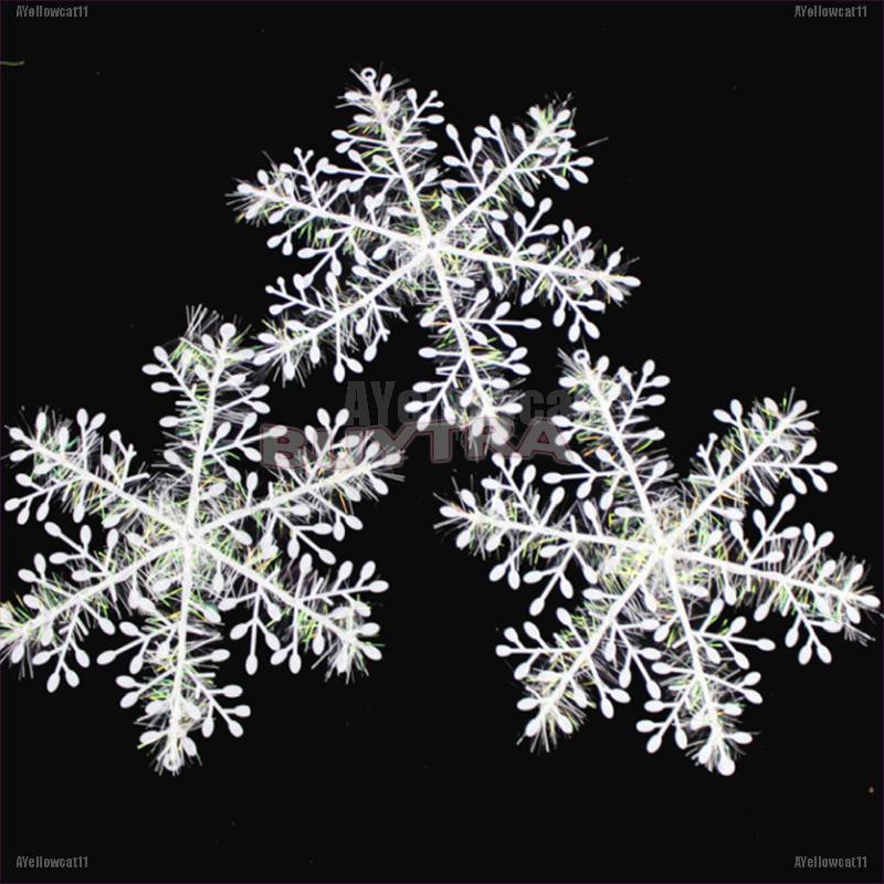 AYellowcat 15pcs White Snowflake Ornaments Christmas Tree Decorations Home Festival Décor