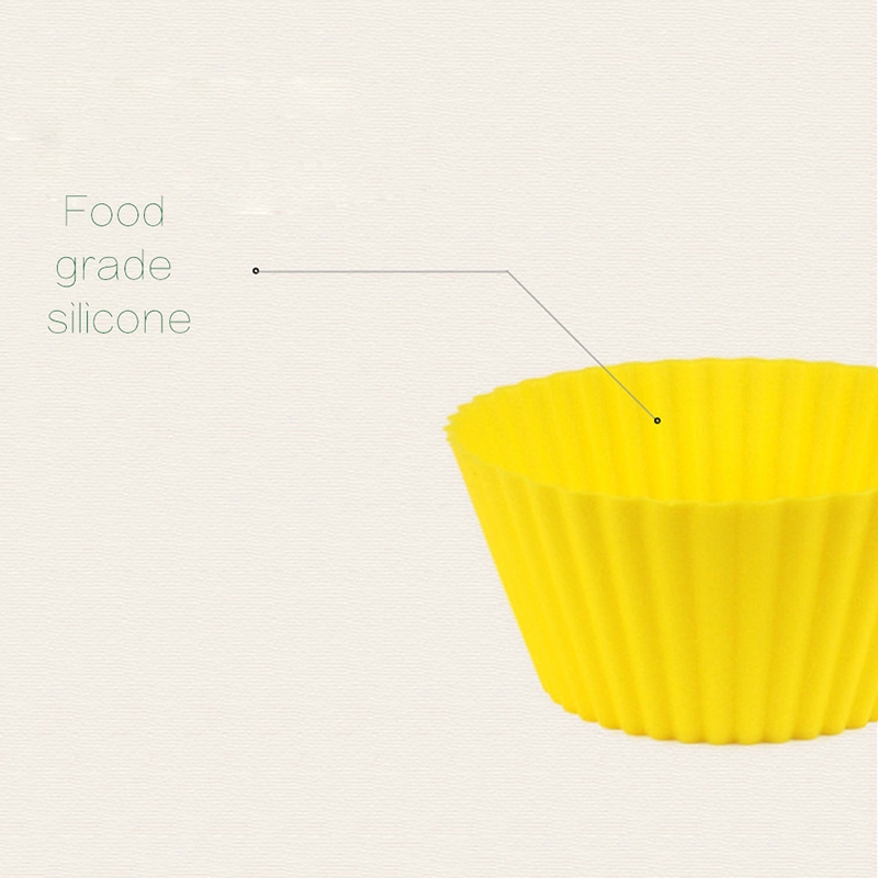 【YKN】Bộ 2 khuôn làm bánh cupcake Muffin bằng silicon hình tròn tiện dụng