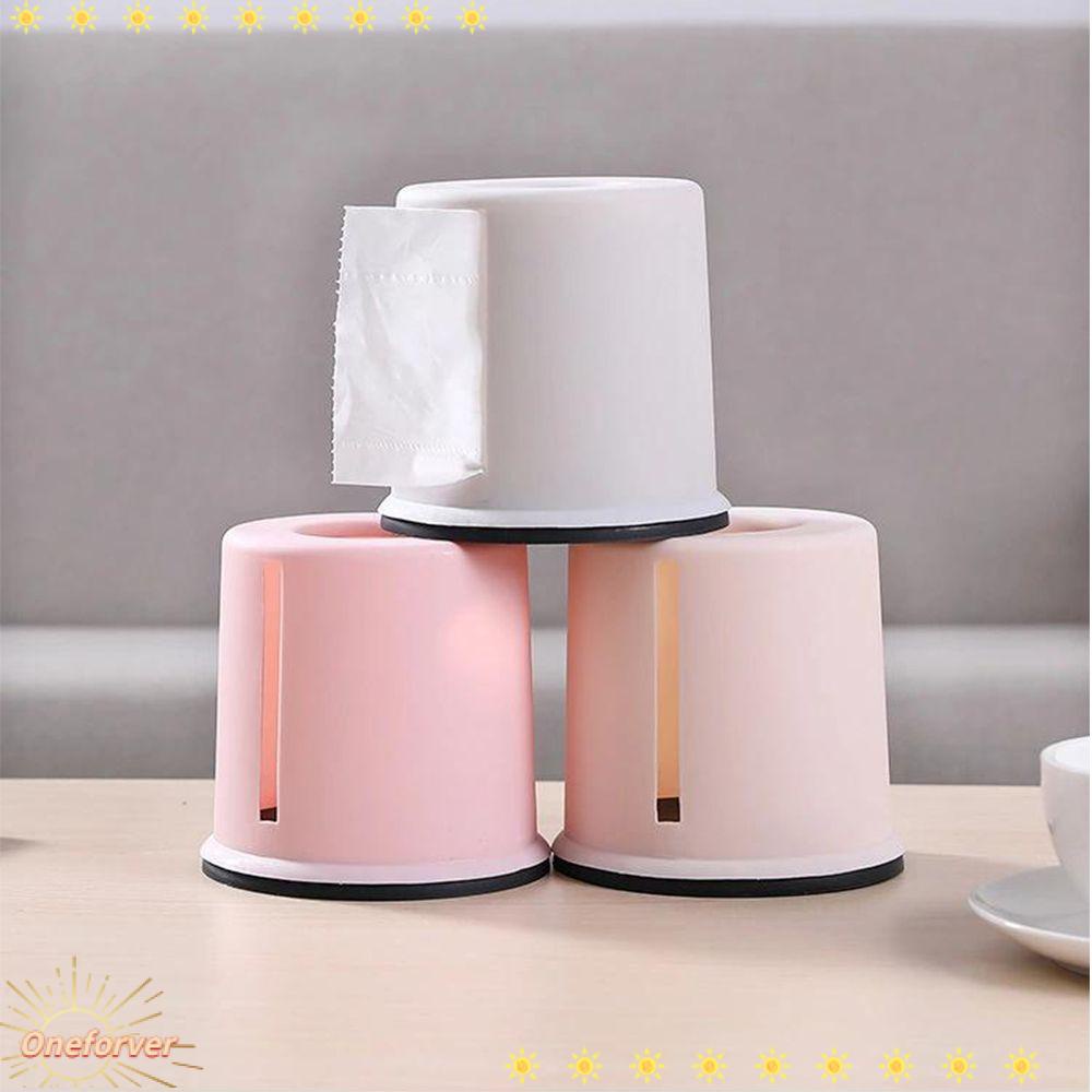 Hộp Đựng Khăn Giấy Bằng Nhựa Hình Tròn Đa Năng Cho Gia Đình/ Văn Phòng Ốp