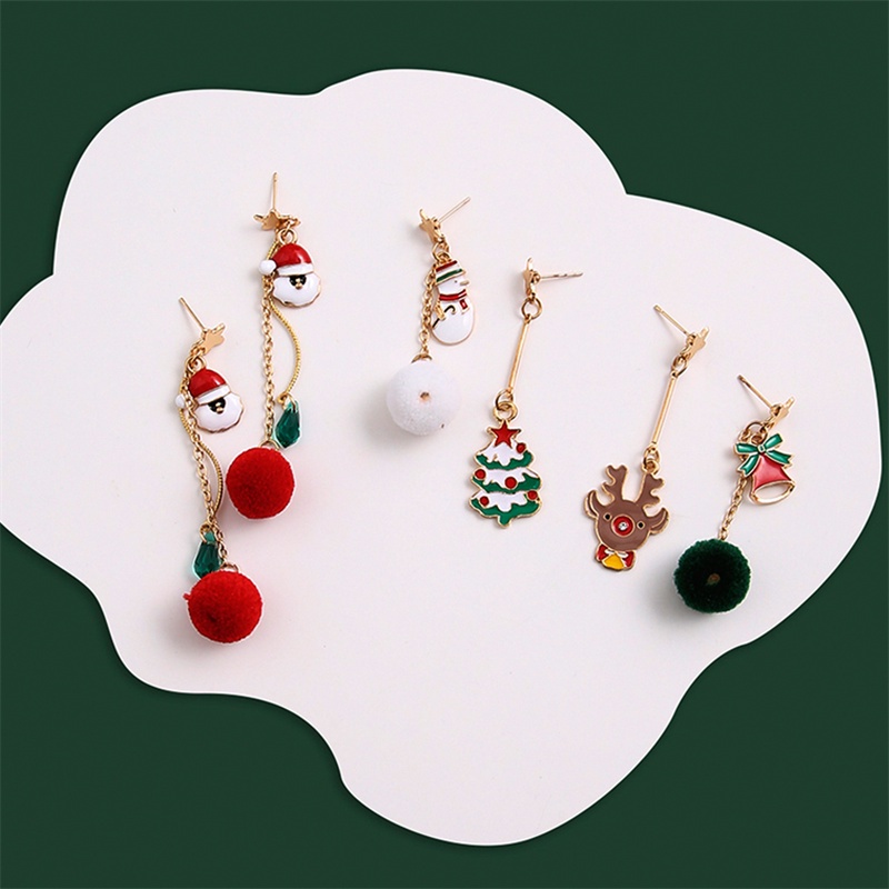 Bông tai hình ông già nô-en/người tuyết dễ thương