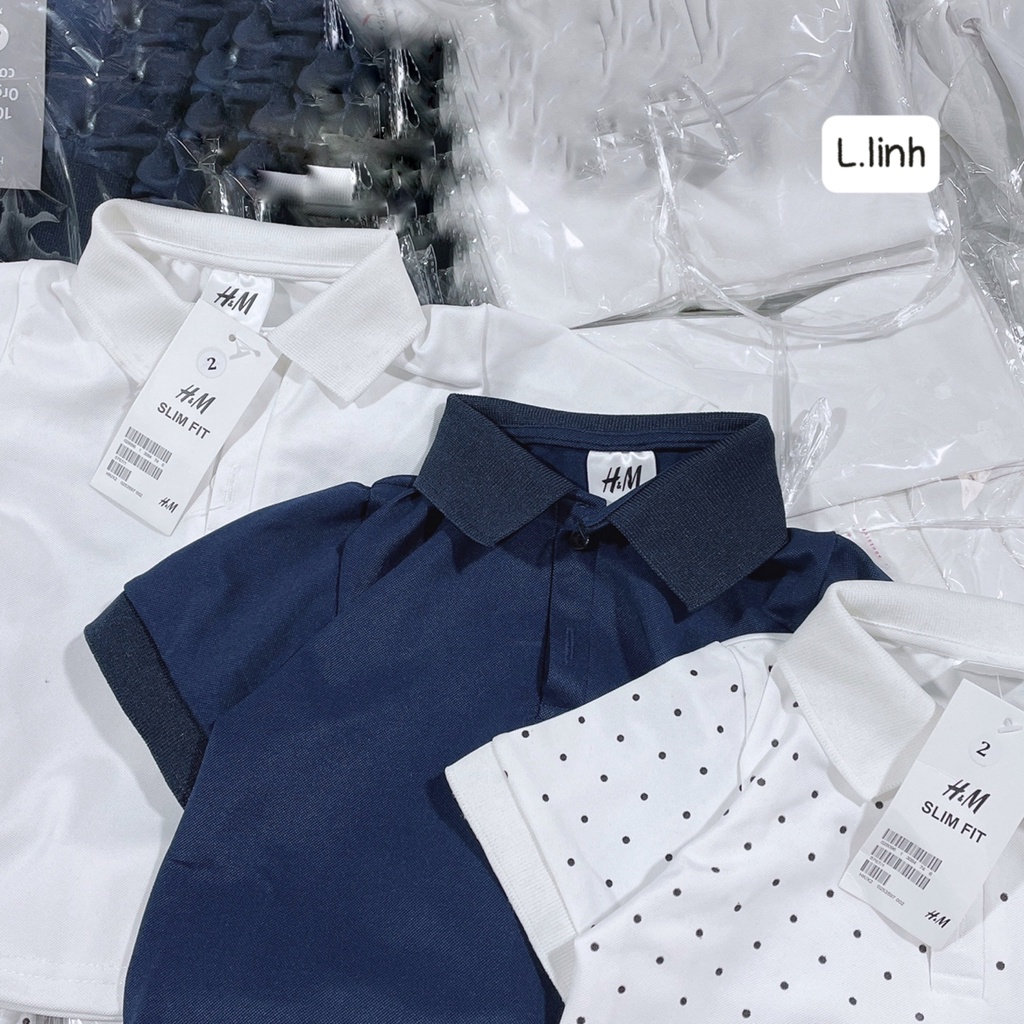 [Mã 153FASHIONSALE1 giảm 10K đơn 50K] SET 3 ÁO POLO CỘC (TRẮNG/THAN/CHẤM BI) CHO BÉ