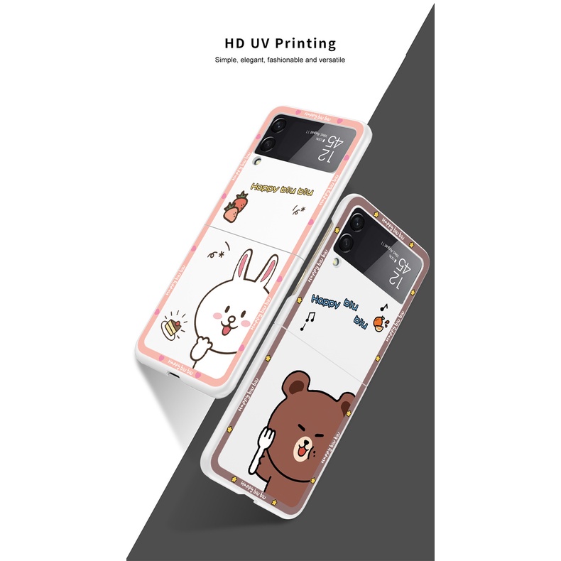 Ốp điện thoại họa tiết hoạt hình dễ thương cho Samsung Galaxy Z Flip 3
